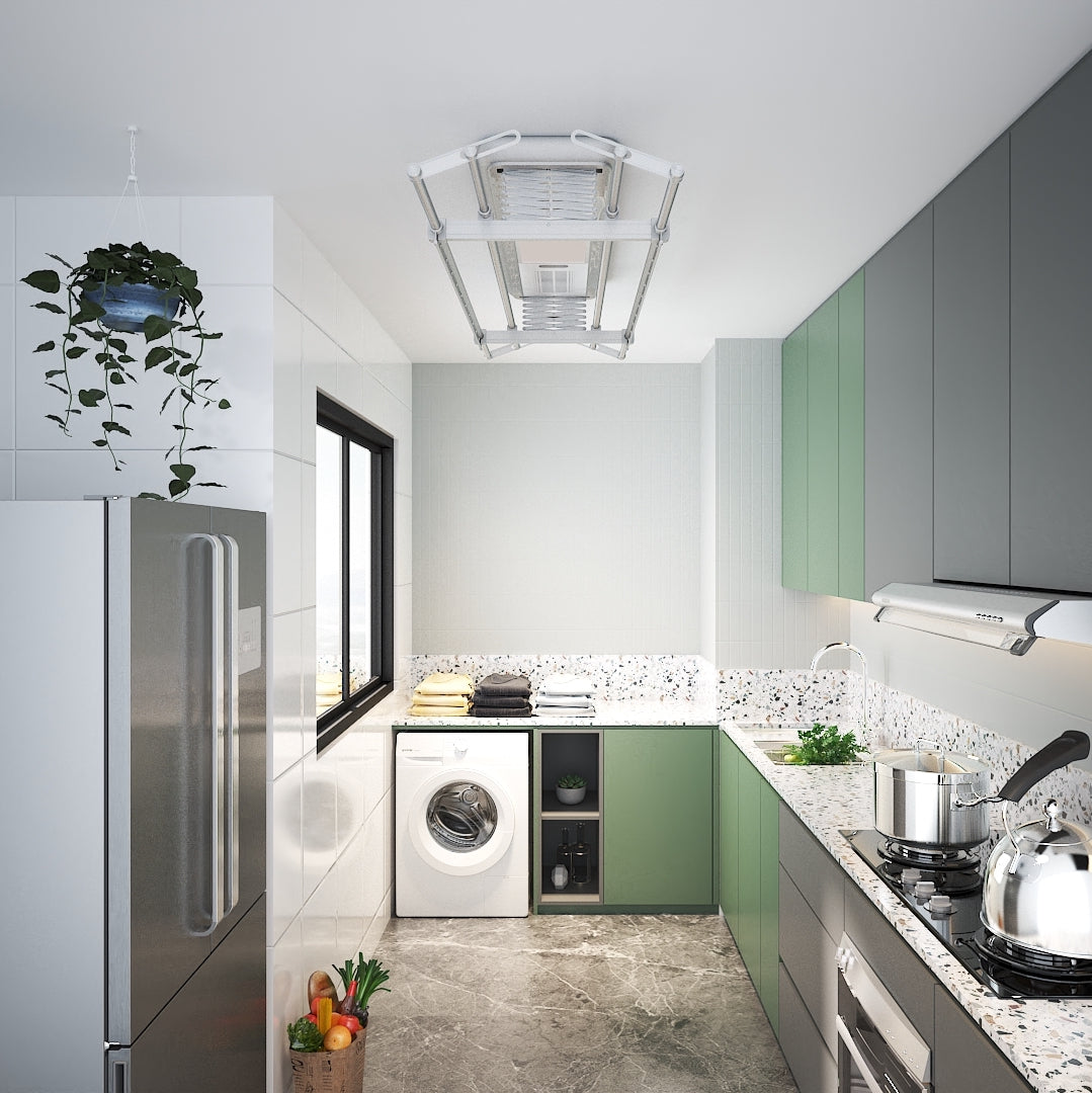 smart laundry system in a home kitchen